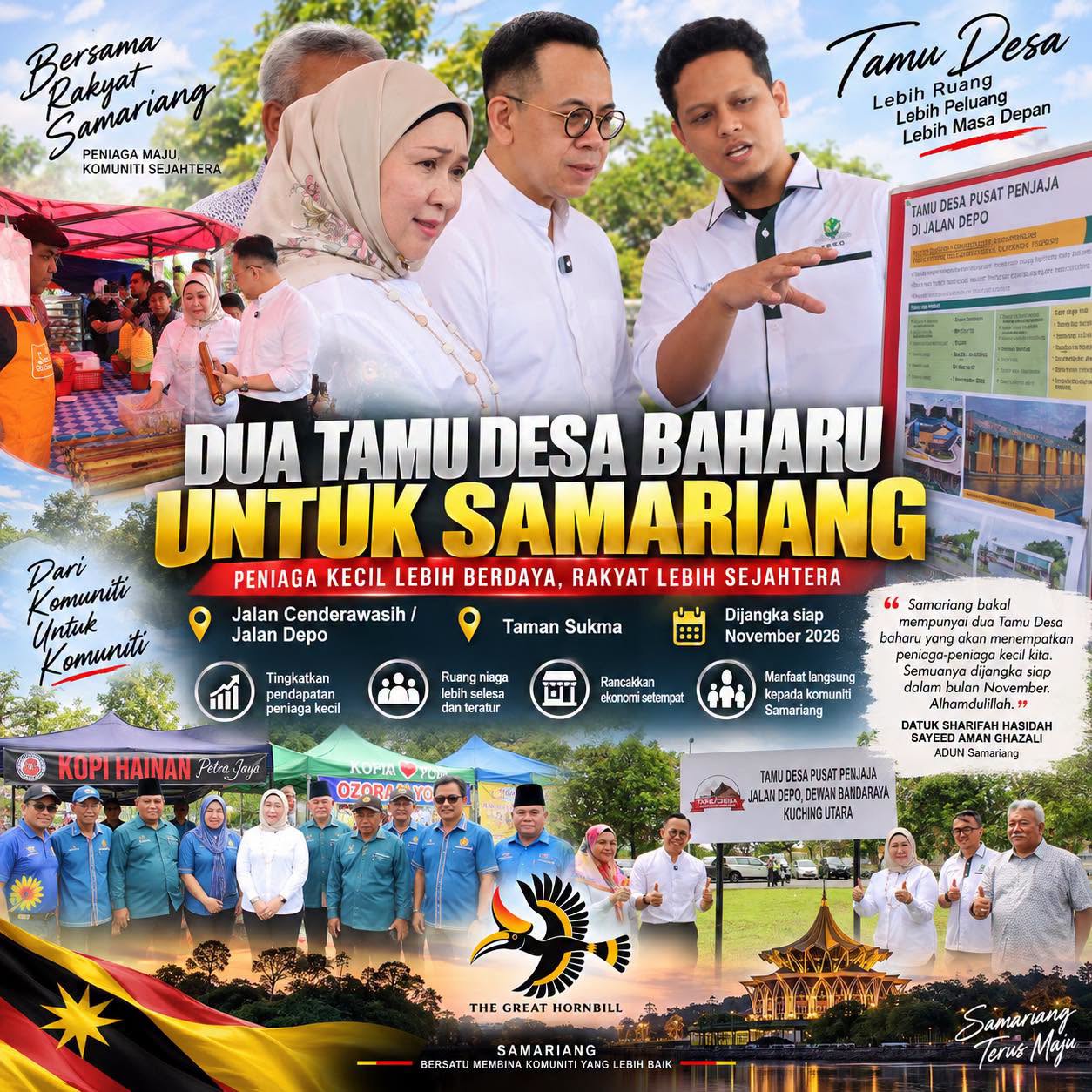 2 Tamu Desa Baharu Bakal Meriahkan Samariang, Buka Lebih Banyak Peluang Peniaga Kecil