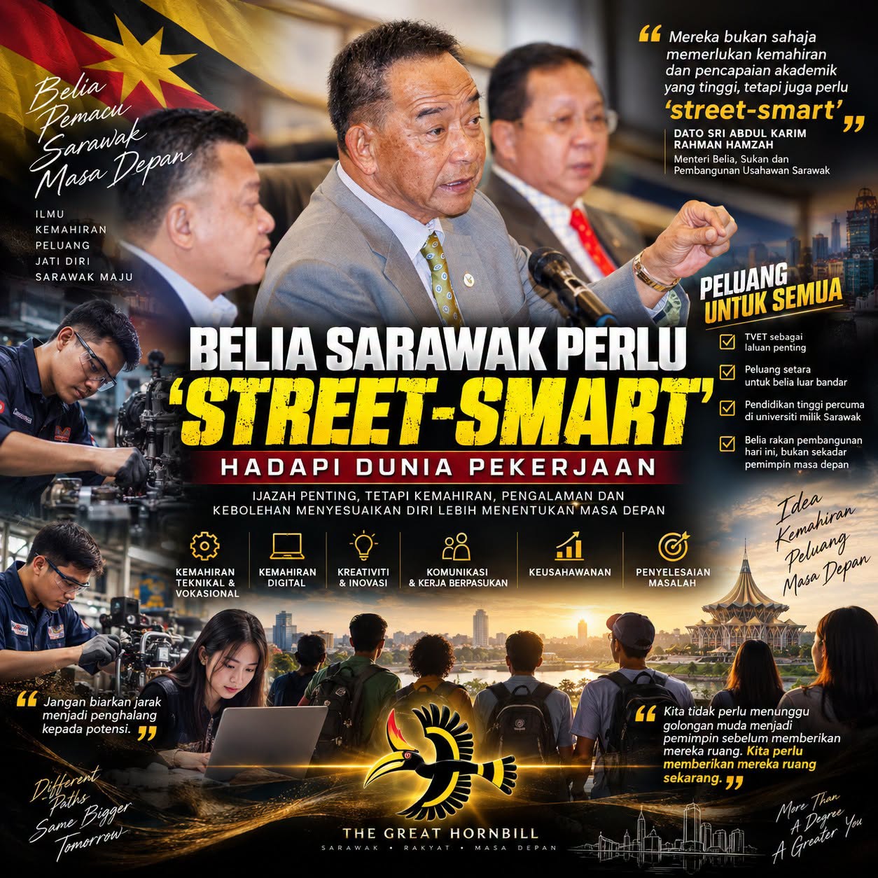 Belia Sarawak Perlu ‘Street-Smart’ Hadapi Dunia Pekerjaan