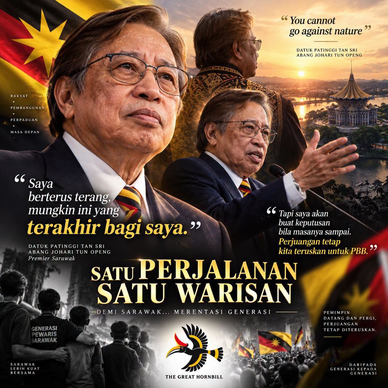 “Mungkin Ini Yang Terakhir Bagi Saya”: Abang Johari Bayangkan Tiba Masa Beri Laluan
