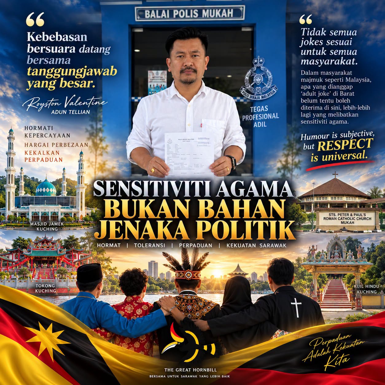Royston Buat Laporan Polis, Tegaskan Sensitiviti Agama Bukan Bahan Jenaka Politik