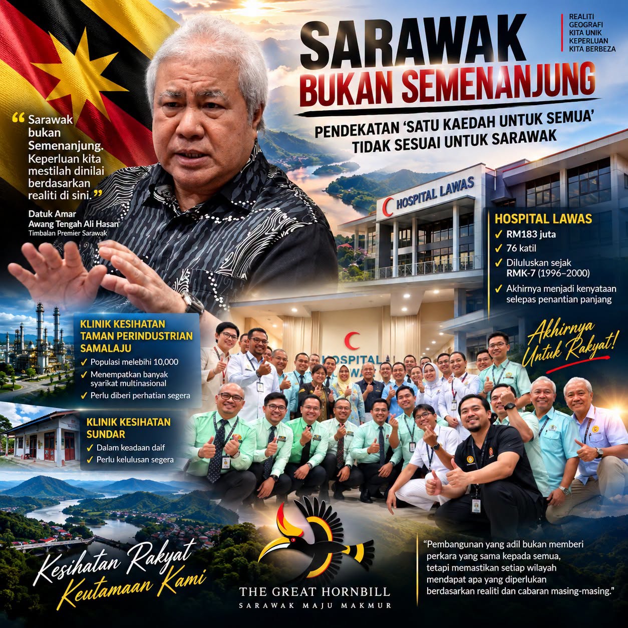 Sarawak Bukan Semenanjung: Awang Tengah Tegas Pendekatan 'Satu Kaedah Untuk Semua' Tidak Lagi Sesuai