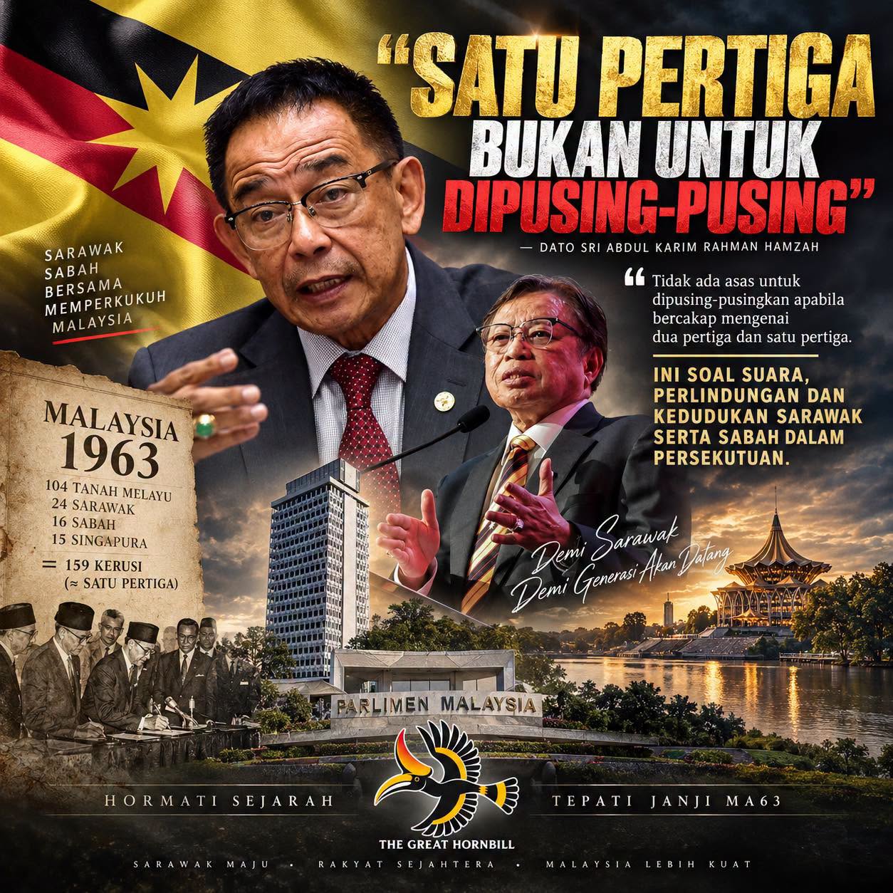 “Satu Pertiga Bukan Untuk Dipusing-Pusing” - Suara Sarawak, Sabah Mesti Dihormati